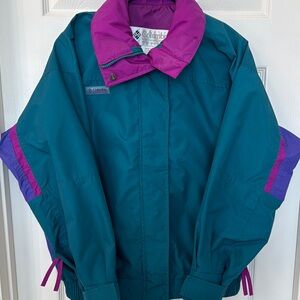 Columbia Bugaboo Teal and Purple Jacket windbreaker